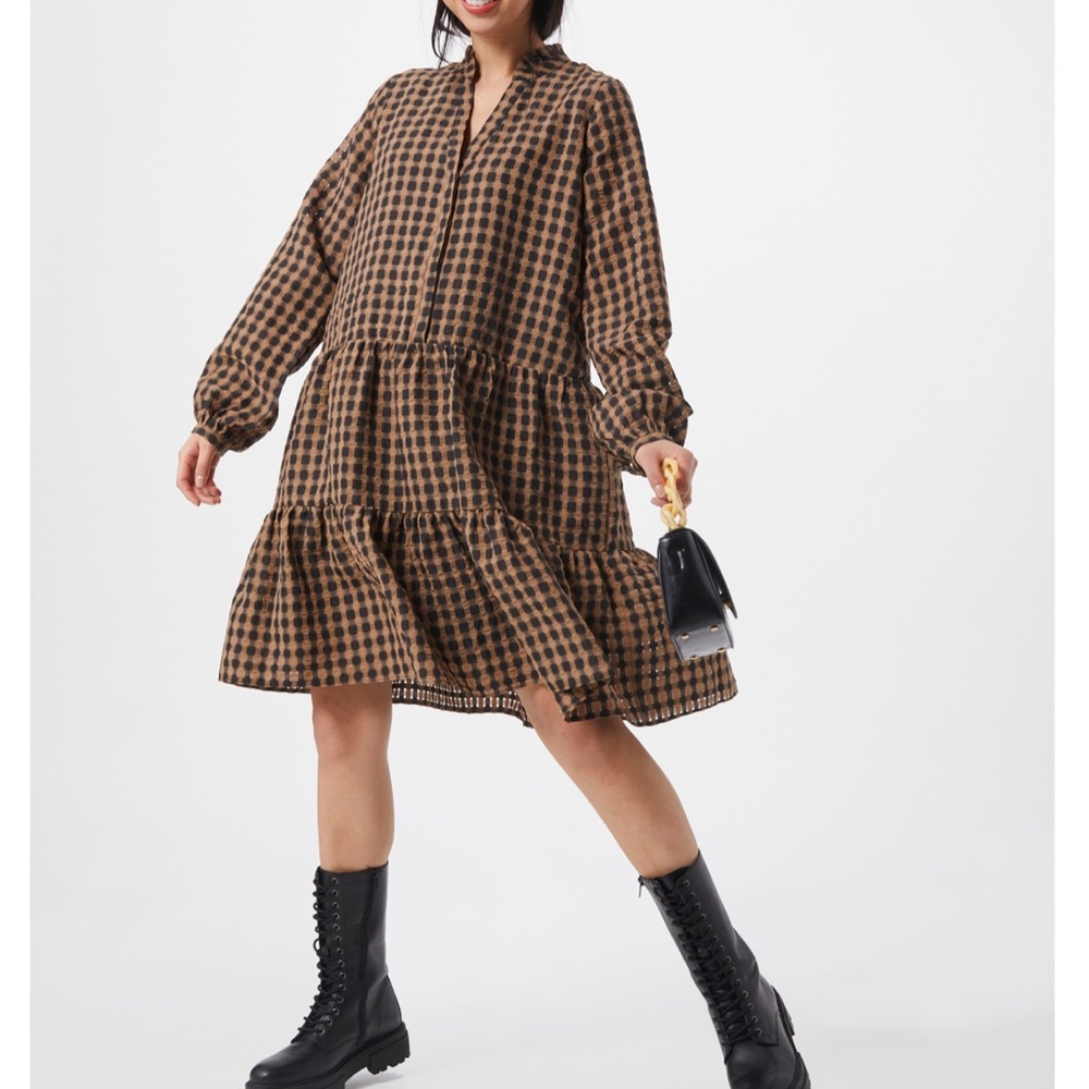 Neo Noir Federica Airy Check Dress Sz L